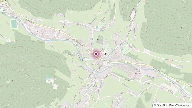Kartenausschnitt von Baiersbronn-Mitteltal mit markierter Lage der Praxis in der Ruhesteinstraße 300